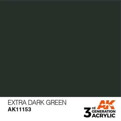 AK11153 Akryl maling, 17 ml, extra dark green - standard