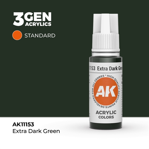 AK11153 Akryl maling, 17 ml, extra dark green - standard