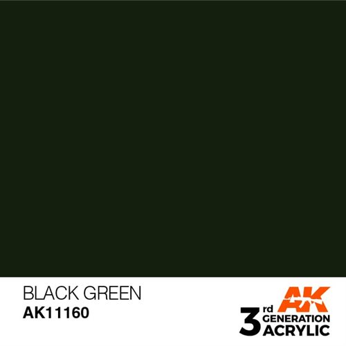 AK11160 Akryl maling, 17 ml, black green - standard