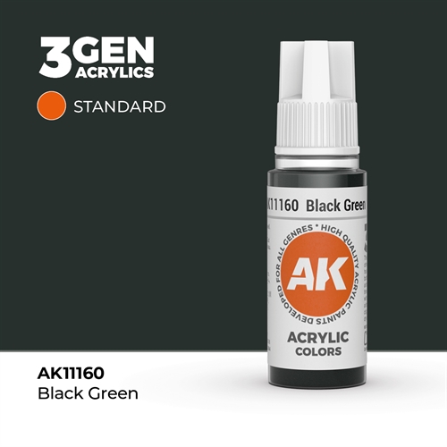 AK11160 Akryl maling, 17 ml, black green - standard