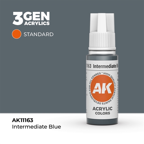 AK11163 Akryl maling, 17 ml, intermediate blue - standard