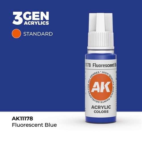 AK11178 Akryl maling,17 ml flourescent blue - standard