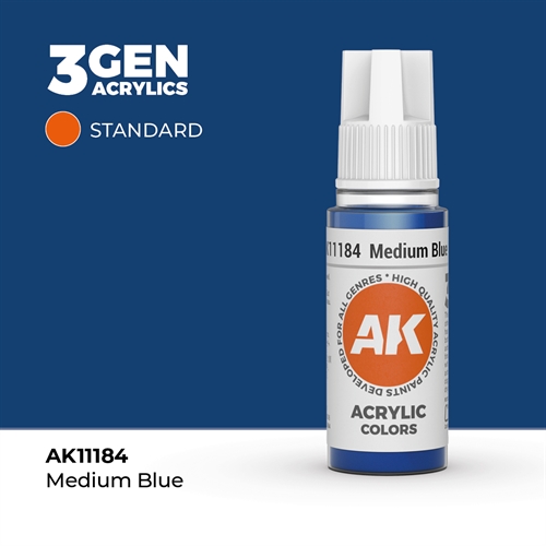 AK11184 Akryl maling, 17 ml, medium blue - standard