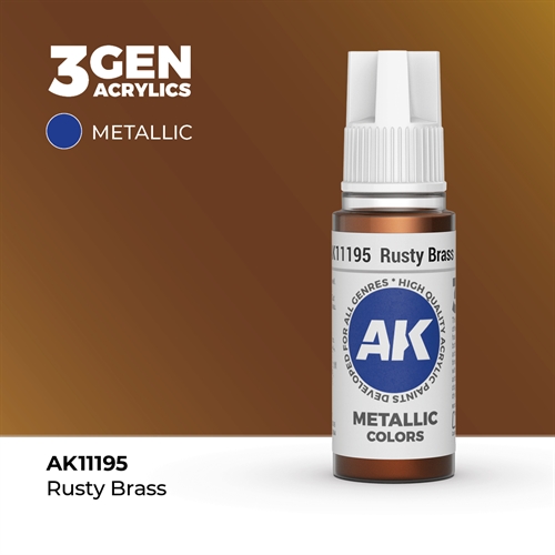 AK11195 Akryl maling, 17 ml, rusty brass - metallic