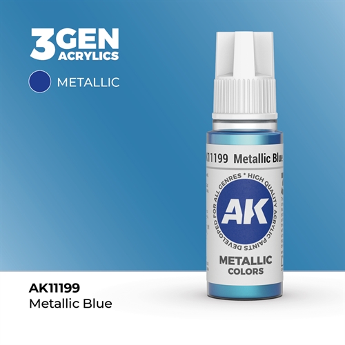 AK11199 Akryl maling, 17 ml, metallic blue - metallic