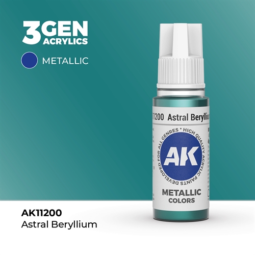 AK11200 Akryl maling, 17 ml, astral beryllium - metallic