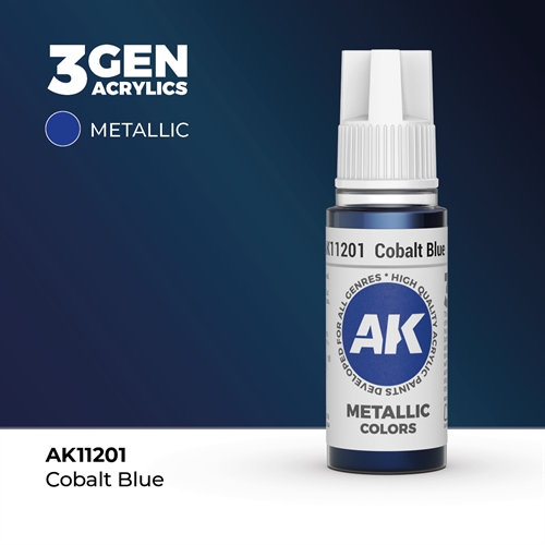 AK11201 Akryl maling, 17 ml, cobalt blue - metallic