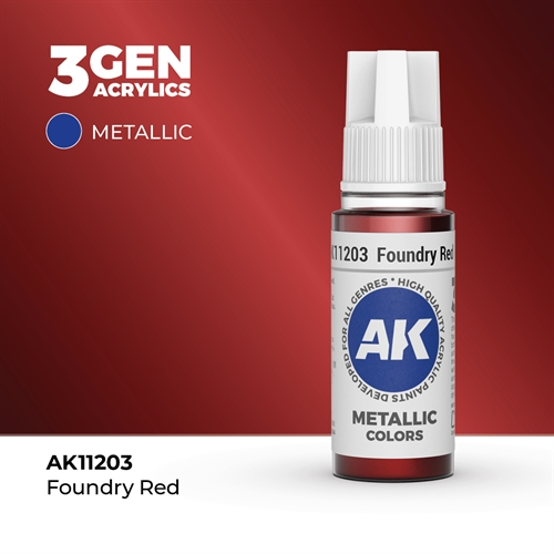 AK11203 Akryl maling, 17 ml, foundry red - metallic
