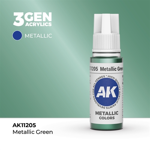 AK11205 Akryl maling, 17 ml, metallic green - metallic