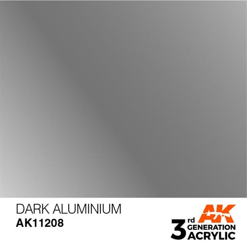 AK11208 Akryl maling, 17 ml, dark aluminium - metallic