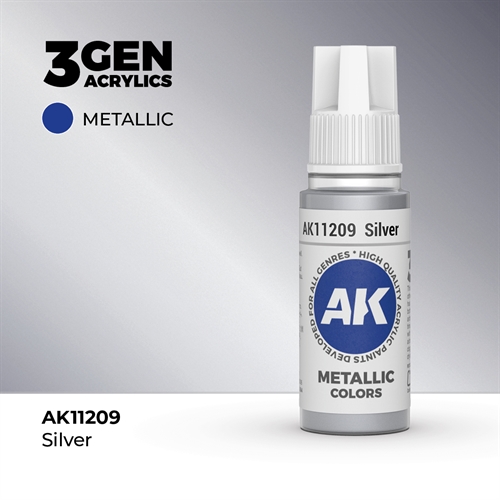 AK11209 Akryl maling, 17 ml, silver - metallic