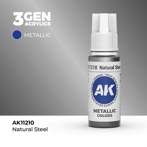 AK11210 Akryl maling, 17 ml, natural steel - metallic