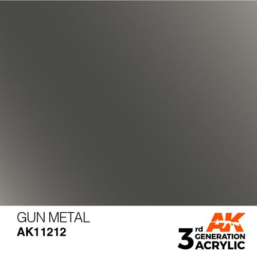 AK11212 Akryl maling, 17 ml, gun metal - metallic