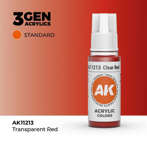 AK11213 Akryl maling, 17 ml, clear red - standard