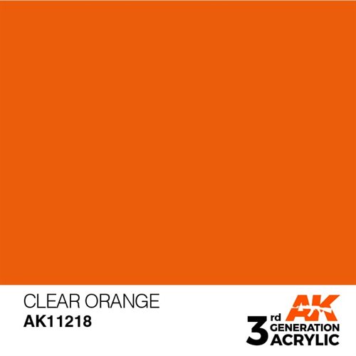 AK11218 Akryl maling, 17 ml, clear orange - standard