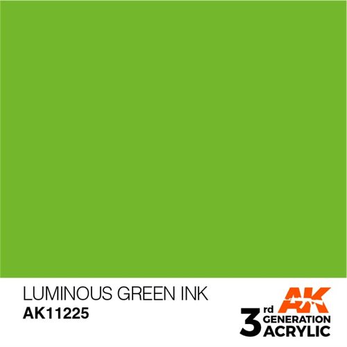 AK11225 Akryl maling, 17 ml, luminous green - ink