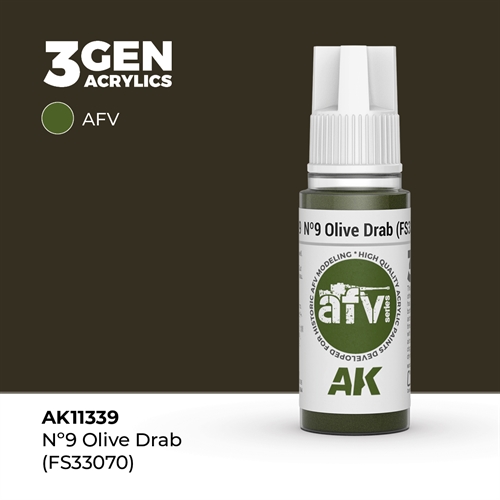 AK11339 Nº9 OLIVE DRAB (FS33070)– AFV, 17 ml