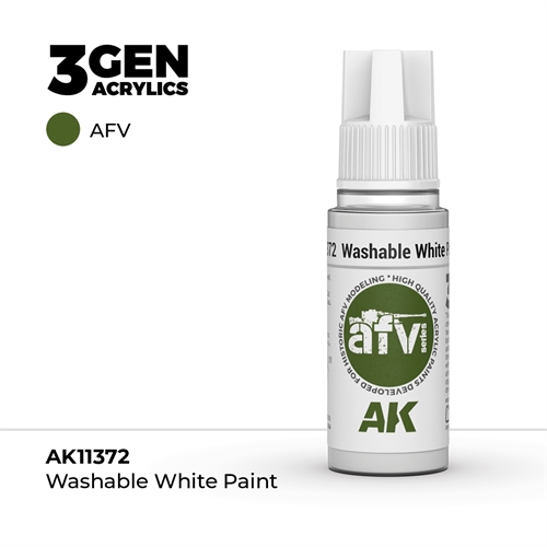 AK11372 WASHABLE WHITE PAINT – AFV, 17 ml