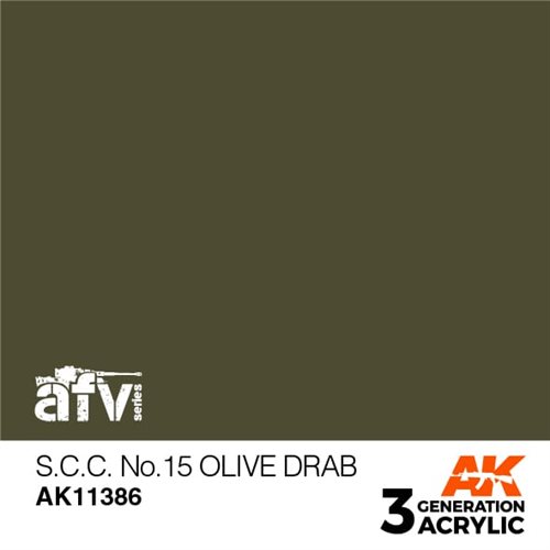 AK11386 S.C.C. NO.15 OLIVE DRAB – AFV, 17 ml