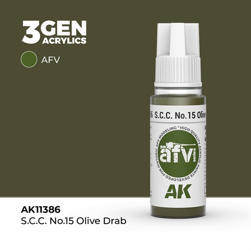 AK11386 S.C.C. NO.15 OLIVE DRAB – AFV, 17 ml