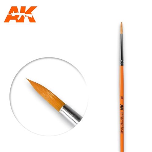 AK606 6 ROUND BRUSH. SYNTHETIC