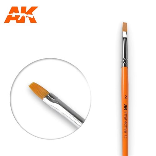 AK609 FLAT BRUSHES 2 SYNTHETIC