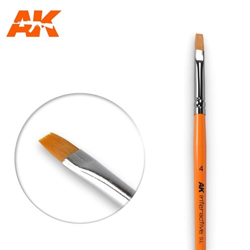 AK610 FLAT BRUSHES 4 SYNTHETIC