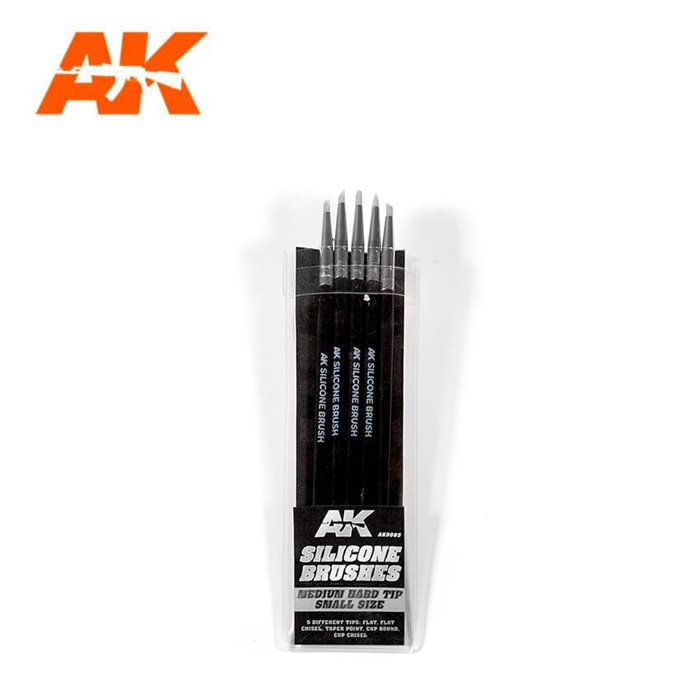 AK 9085 SILICONE BRUSHES MEDIUM TIP SMALL (5 SILICONE PENCILS)