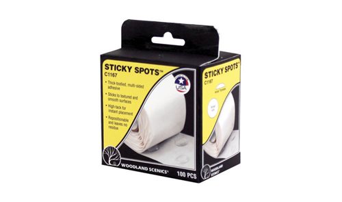 Woodland  Scenics C1167 Sticky Spots, 1 x12 mm, 100 stk pr pakke.