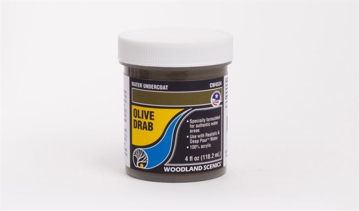 Woodland Scenics CW4534 Water Undercoat, Oliven grøn, 118.2 ml 