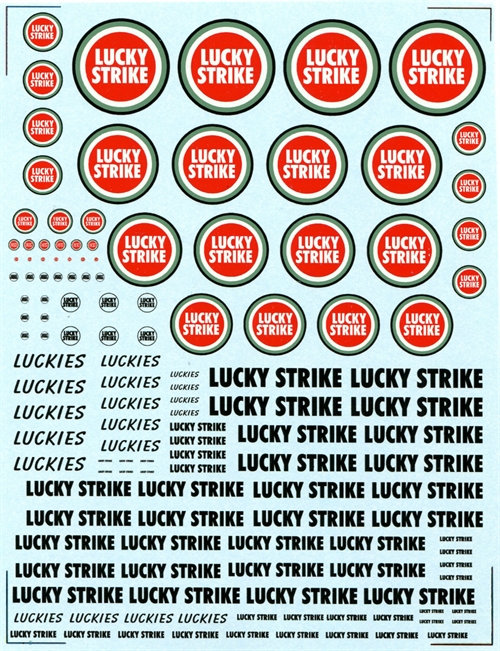 DMC Decals SP-082 Lucky Strike sponsordecals 1/24 - 1/32 - 1/43