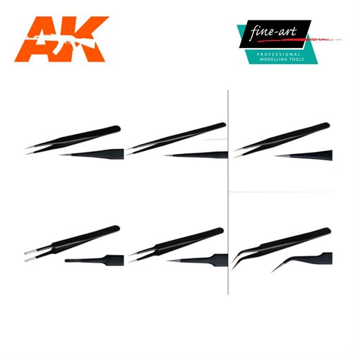 AK FA 516 ESD Tweezers Set 6 pcs.