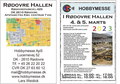 Hobbymesse i Rødovrehallen lørdag d. 4-3 kl 10-17 og søndag d. 5-3 kl 10-16
