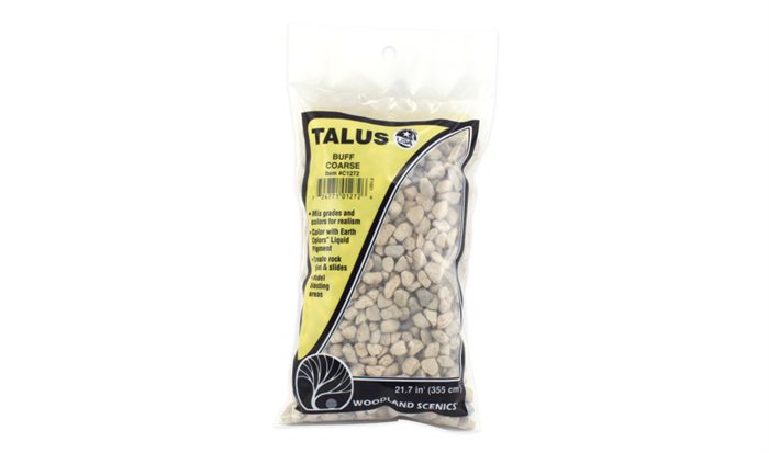Woodland Scenics C1272 Coarse Buff Talus, store sten, 340 gr