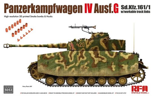 RYEFIELD MODEL RFM RM-5053 Pz.Kpfw.IV Ausf.G w/Workable track links - Scale Model Kit 1/35
