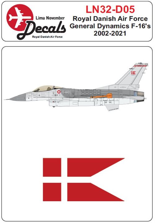 LN32-D05 Decals RDAF/Royal Danish Air Force General-Dynamics F-16