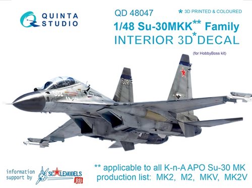 Quinta Studio 48047 Sukhoi Su-30MKK Family 1/48