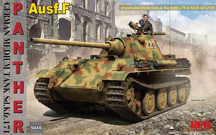 Rye Field Model 5045 PANTHER AUSF F W/WORKABLE TRACK LINKS 1/35