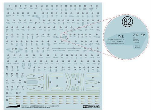 Tamiya 12692 F-4Phantom II Access Door Decal Set A 1/48