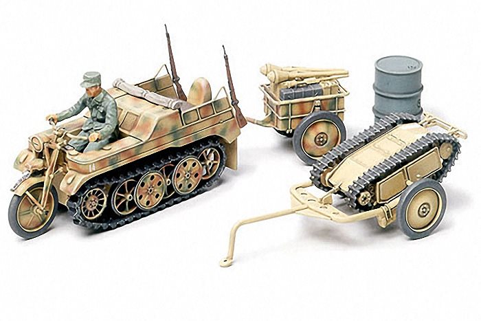 Tamiya 32502 Kettenkrad w/Cart & Goliath - 1:48