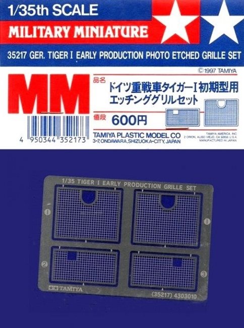 Tamiya 35217 Pz.Kpfw. VI Tiger I Early PE Grille