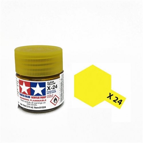Tamiya 81524 Akryl maling, X-24, Clear yellow, 10 ml
