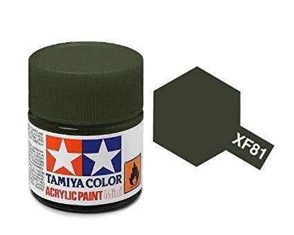 Tamiya 81781 Akryl maling, XF81, Dark green 2 (RAF), 10 ml