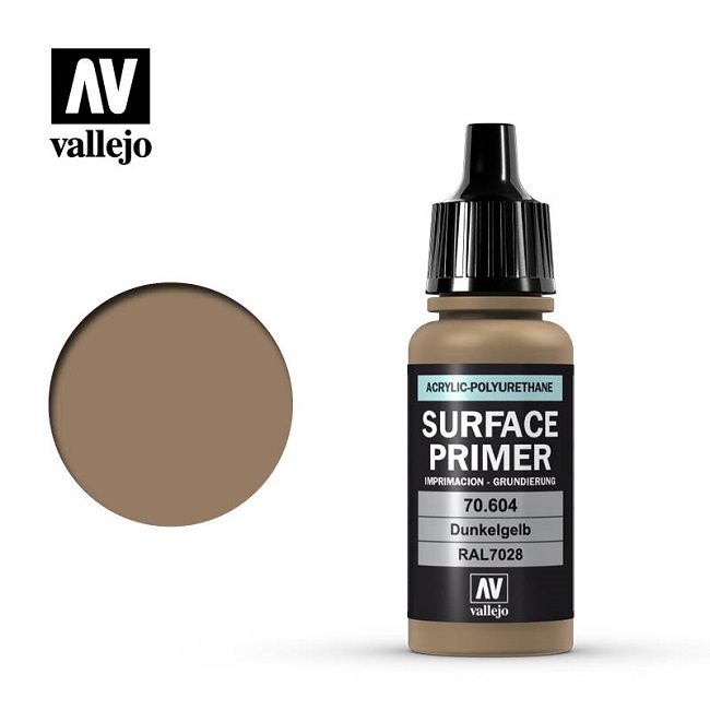 Vallejo 70604 Surface Primer German Dark Yellow - 17ml