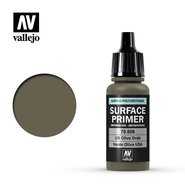  Vallejo 70608 Surface Primer US Olive Drab - 17ml 