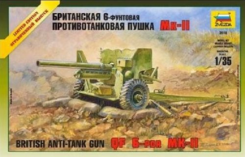 Zvezda Z3518 British Anti Tank Gun 6pdr Mk.II - 1:35