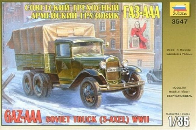 Zvezda Z3547 GAZ AAA Soviet Truck (3 Axel) WWII - 1:35