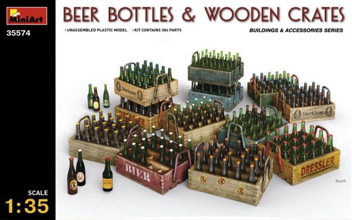 MiniArt 35574 BEER BOTTLES & WOODEN CRATES 1/35