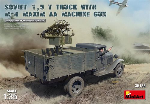 MiniArt 35186 SOVIET 1,5 t. TRUCK w/ M-4 Maxim AA maskingevær 1/35 