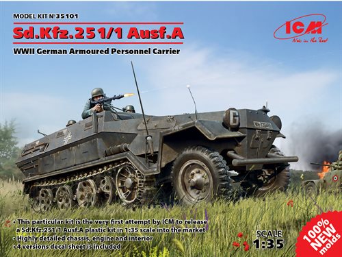 ICM 35101 Sd.Kfz.251/1 Ausf.A WWII German Armoured Personnel Carrier 1/35 